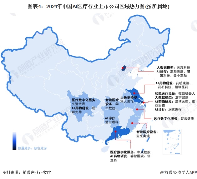 易倍体育网站：【干货】2024年AI医疗行业产业链全景梳理及区域热力地图(图4)