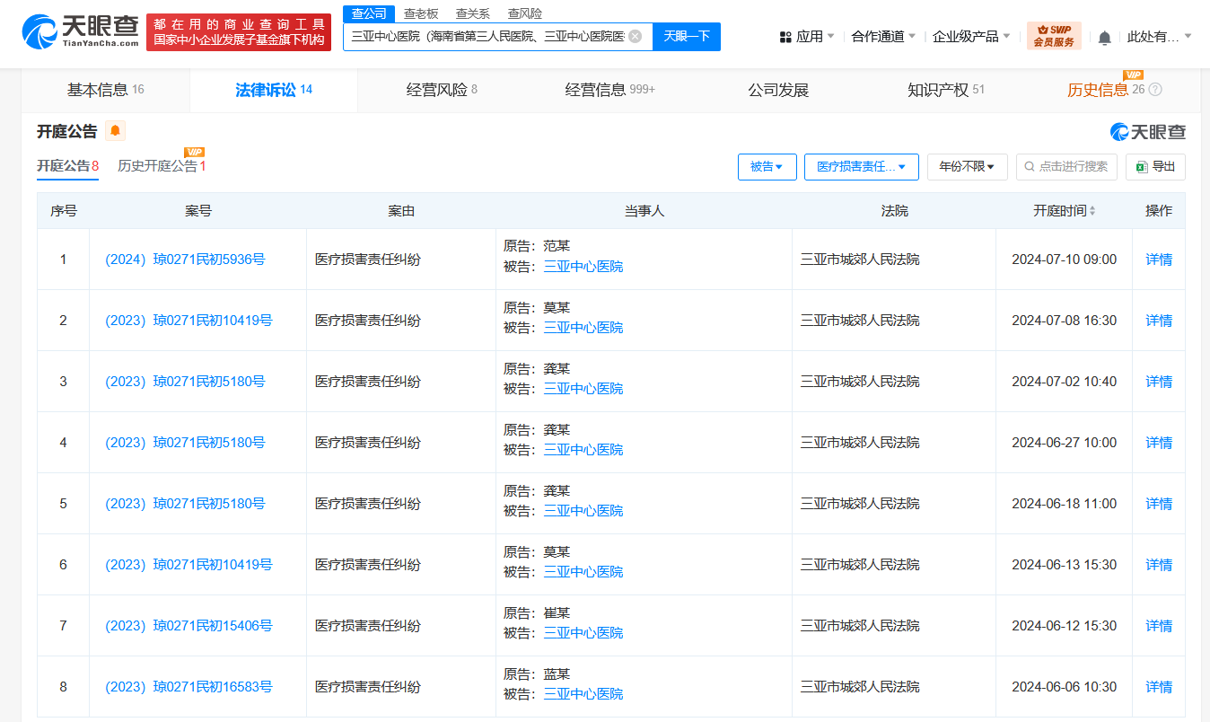 三亚女子被咬身亡事件：涉事医院三亚中心医院医疗纠纷历史追踪(图2)
